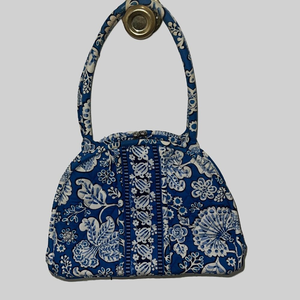 Vera Bradley Eloise Purse Blue Lagoon with Kiss Lock Closure and Shoulder Strap